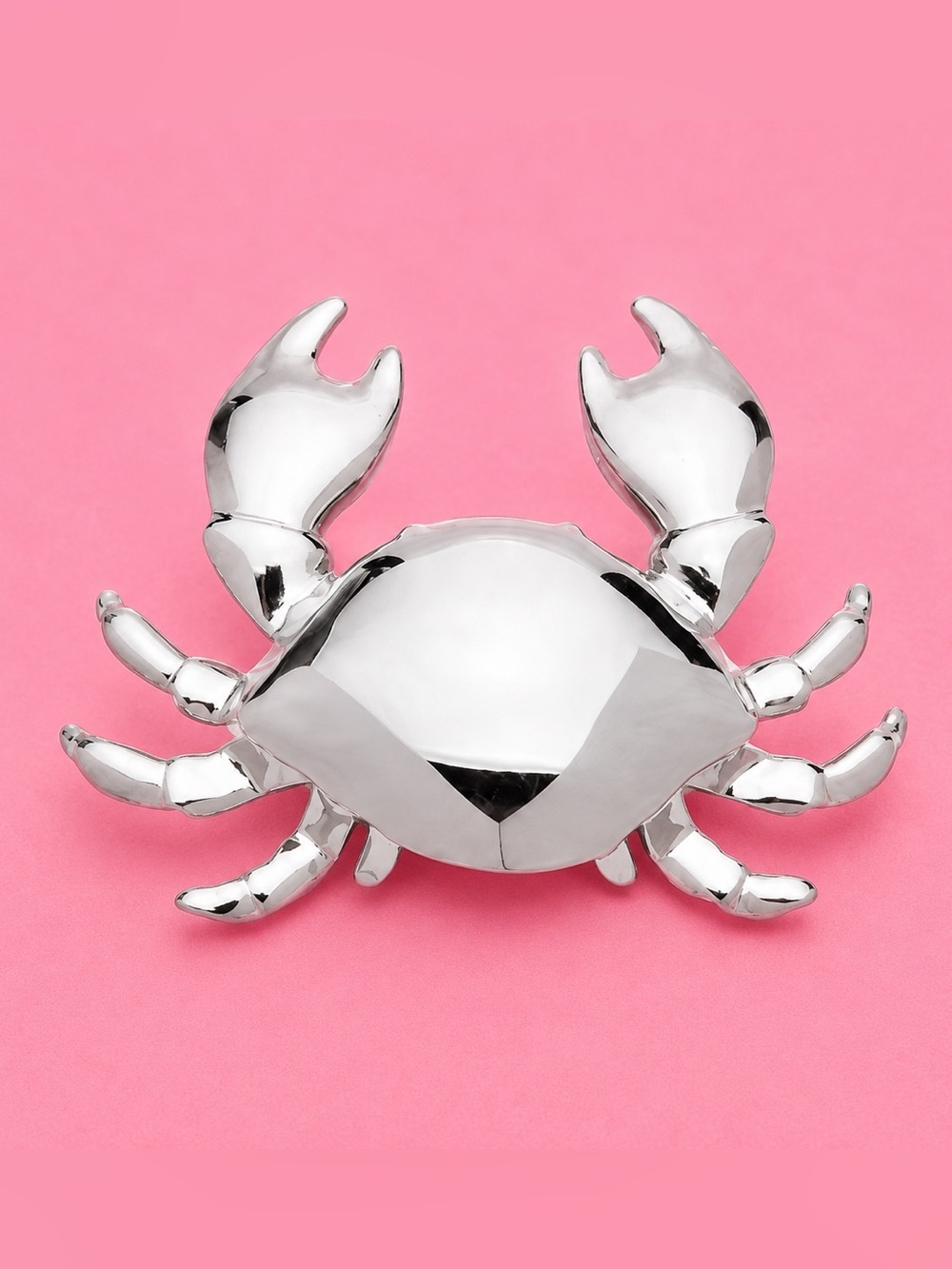 Cute Silver Crab Brooch